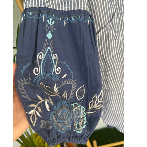 NWT Anthropology Kyla Seo Linen Cotton Embroidered Shirt Sz Small - Picture 4 of 11